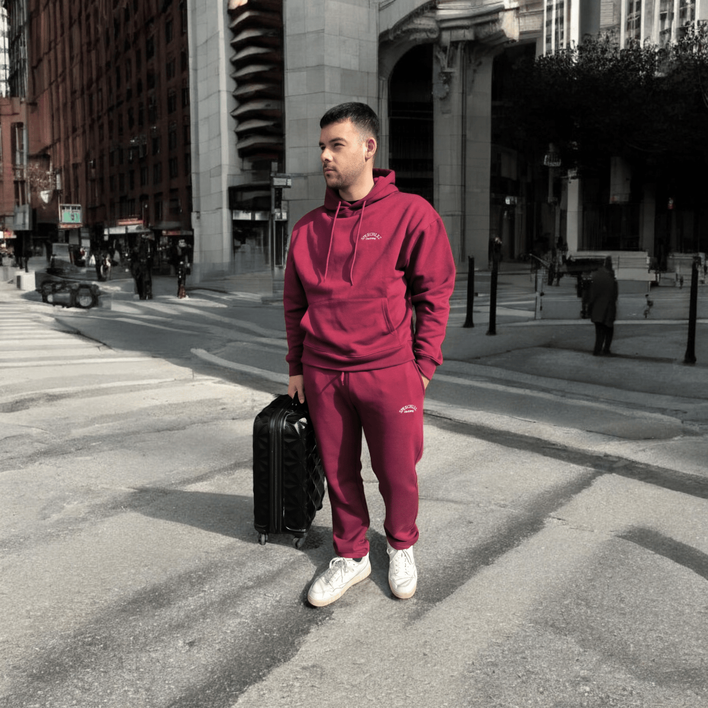 Men Red Wanderlust Sweatpants - Speechlez Clothing