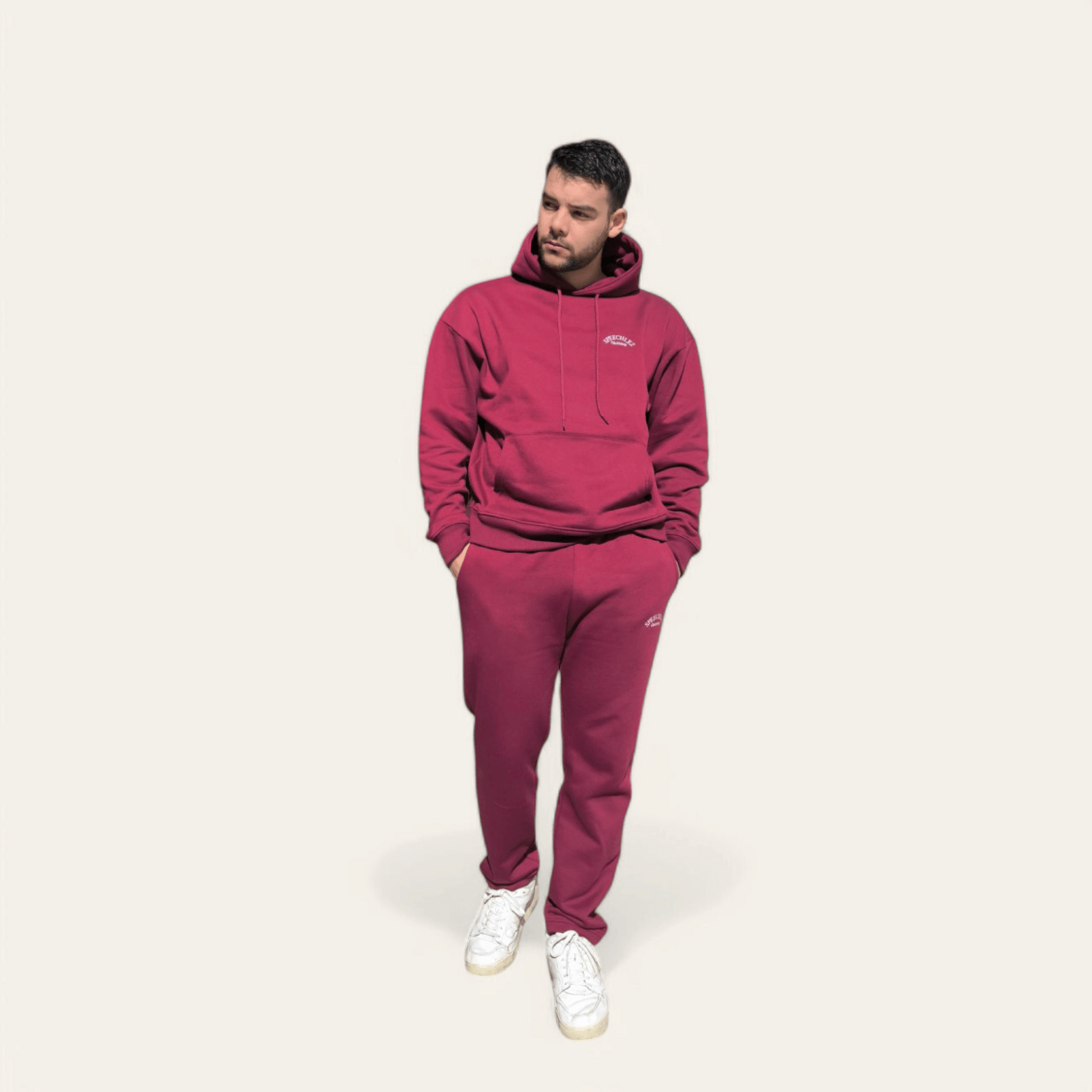 Men Red Wanderlust Hoodie - Speechlez Clothing