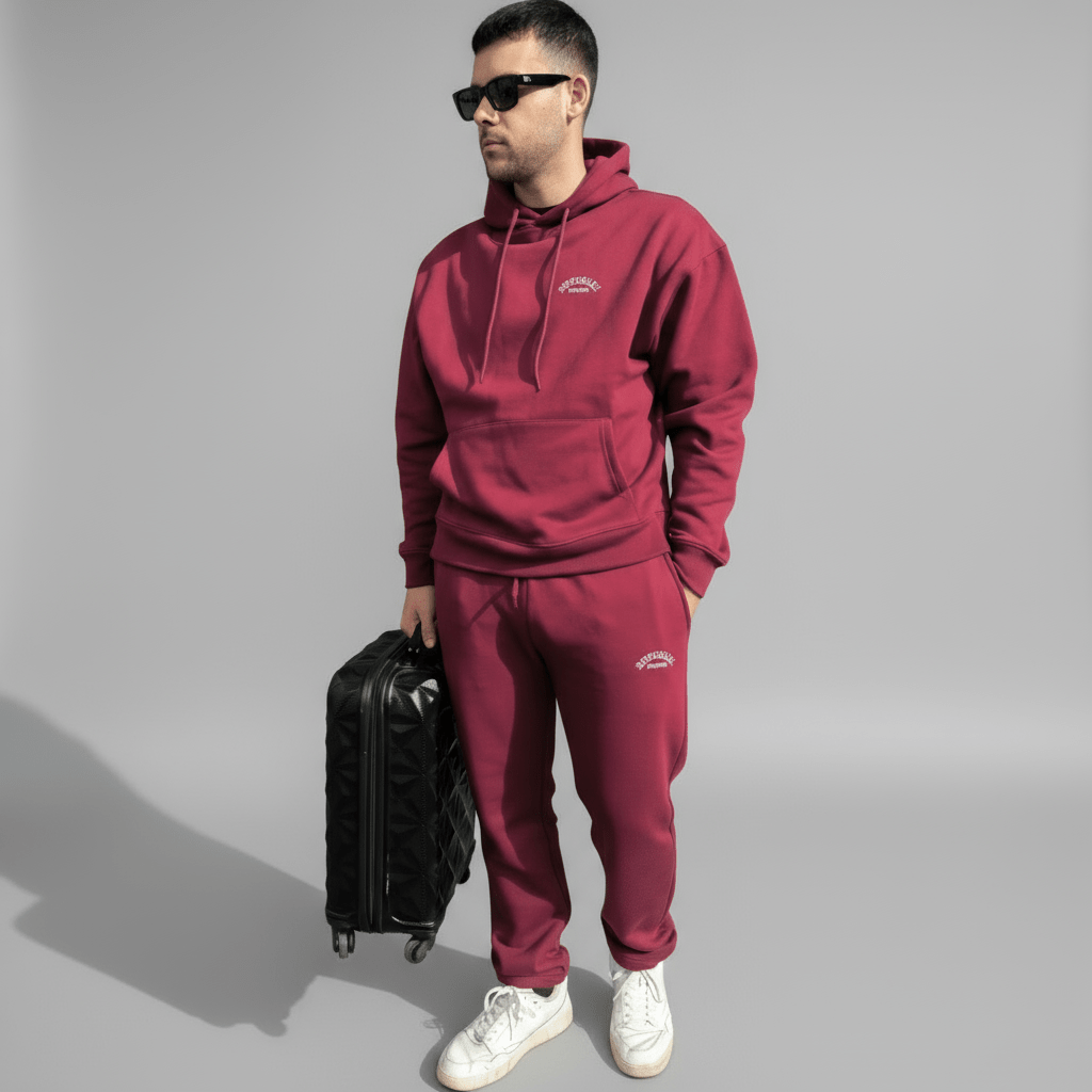 Men Red Wanderlust Sweatpants - Speechlez Clothing