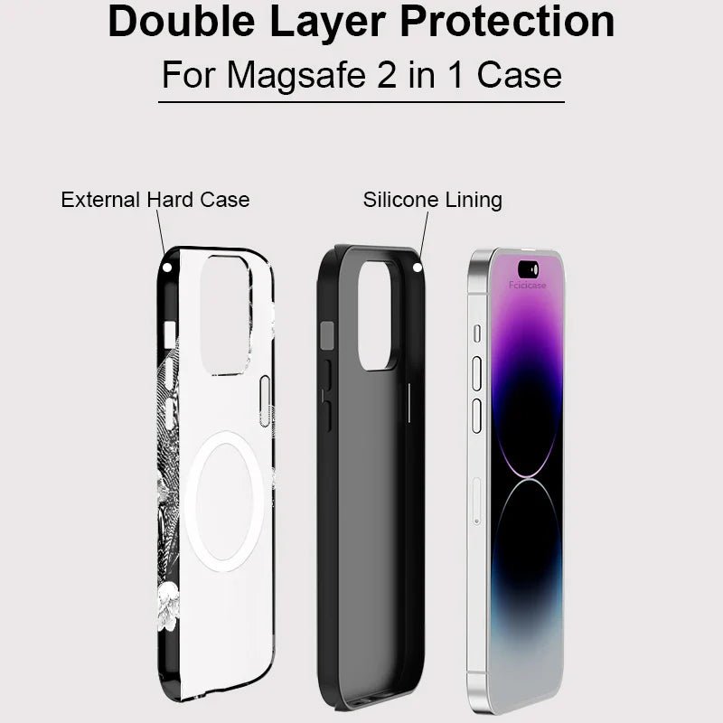 Rhode Flower For Magsafe Wireless Charge Phone Case Plus Double - layer Cover - SPEECHLEZ