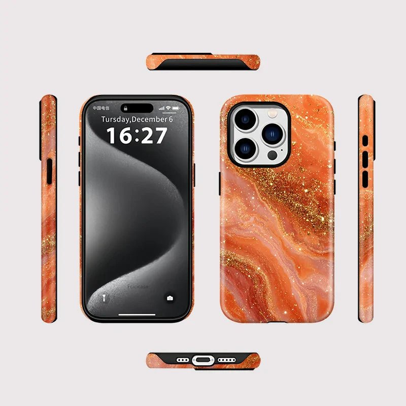 Rhode Phone Case Orange Marble - SPEECHLEZ