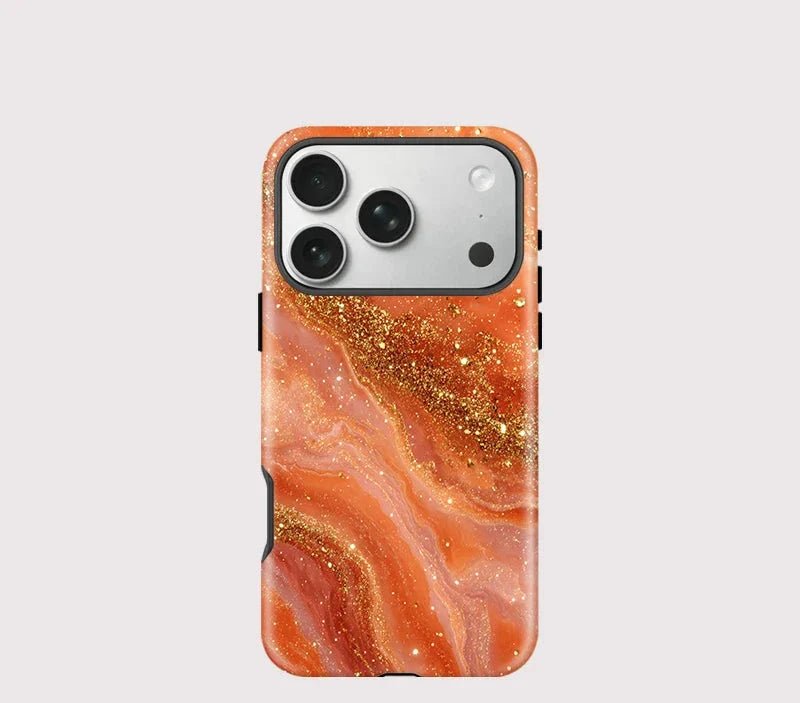 Rhode Phone Case Orange Marble - SPEECHLEZ